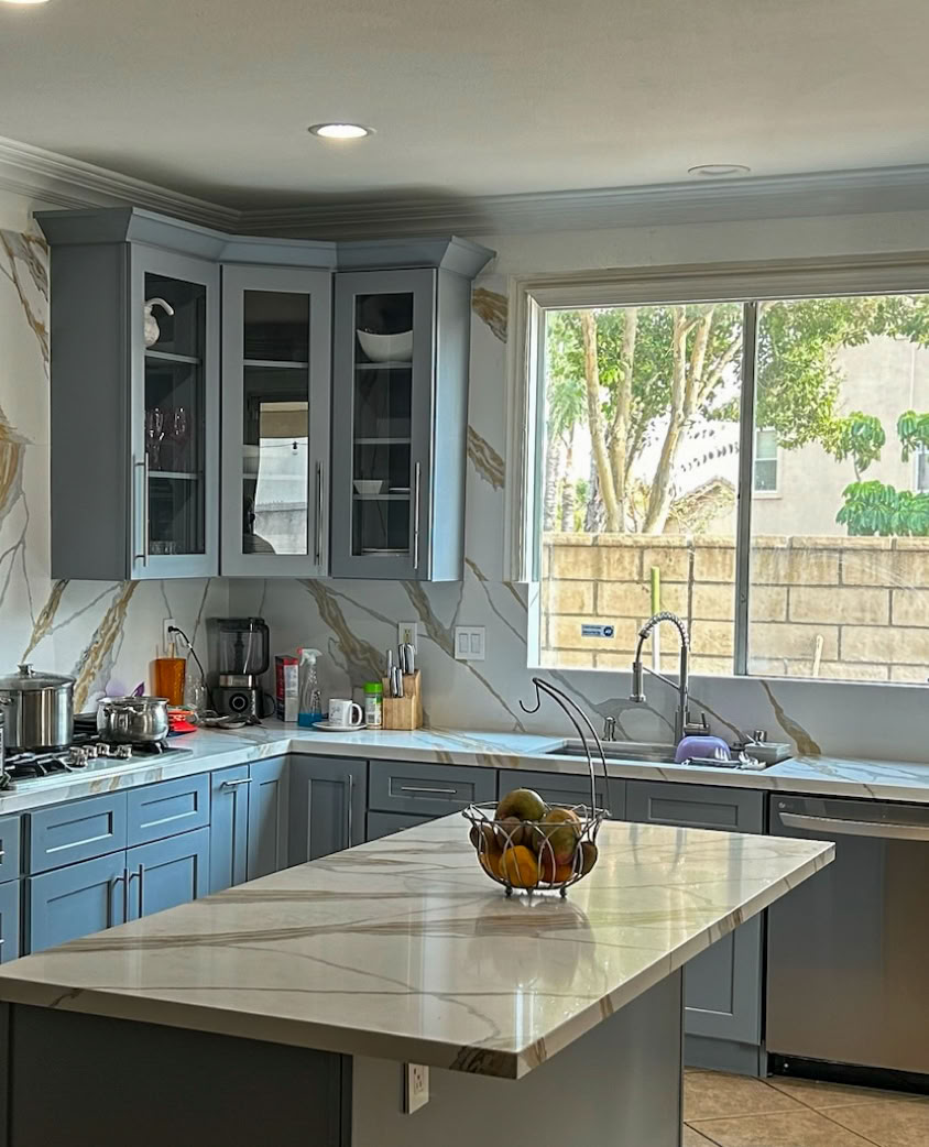 House interior with wardrobe with cabinets and shelves