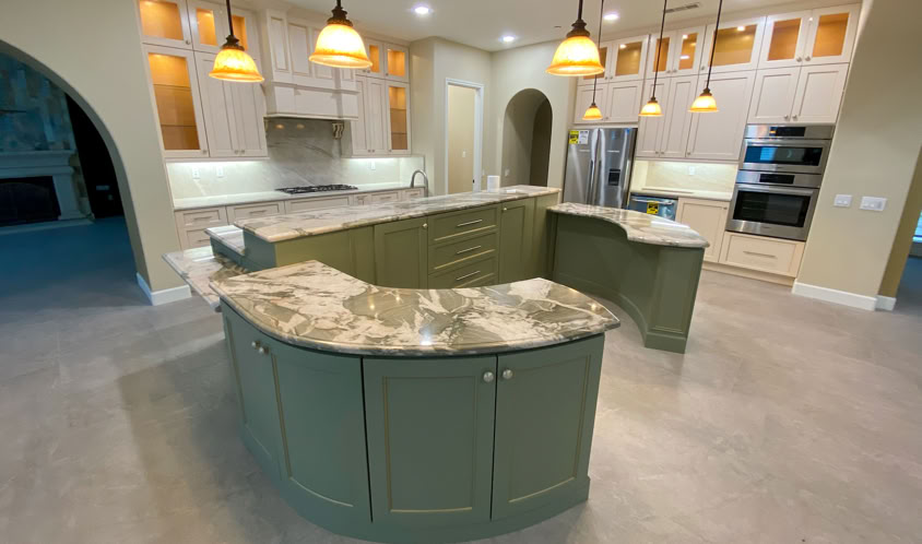 House interior with wardrobe with cabinets and shelves